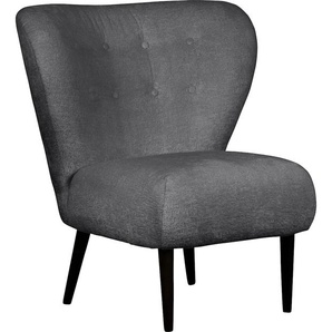 Sessel LEGER HOME BY LENA GERCKE Dinah Gr. Chenille-Struktur, ohne Hocker, B/H/T: 84 cm x 92 cm x 83 cm, grau (anthrazit) Einzelsessel Ohrensessel mit Hocker Sessel