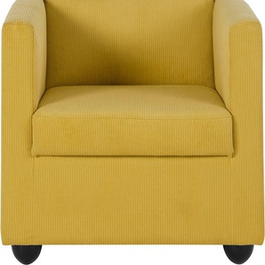 Sessel LOOKS BY WOLFGANG JOOP LooksI Gr. Cord, B/H/T: 72 cm x 71 cm x 75 cm, gelb Cord in vielen frischen Farben
