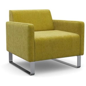 Sessel MACHALKE single Gr. Chenille ELOY, B/H/T: 73 cm x 70 cm x 75 cm, gelb (lemon eloy) Einzelsessel Polstersessel Lounge-Sessel Lounge-Gartenmöbel Sessel mit Metallkufen