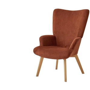 Sessel Malmo - rot - Materialmix - 64 cm - 100 cm | Möbel Kraft