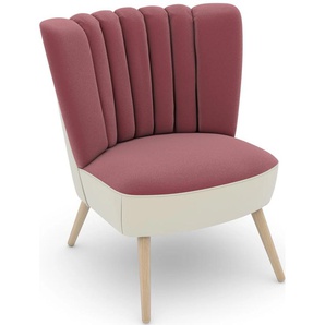 Sessel MAX WINZER build-a-chair Aspen Gr. Samtvelours, Korpus Samtvelours-Füße Buche natur, B/H/T: 72 cm x 80 cm x 67 cm, rosa (creme, rosé) Samt