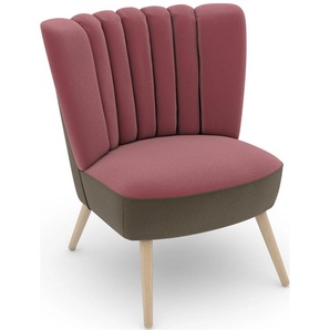 Sessel MAX WINZER build-a-chair Aspen Gr. Samtvelours, Korpus Samtvelours-Füße Buche natur, B/H/T: 72 cm x 80 cm x 67 cm, rosa (sahara, rosé) Samt