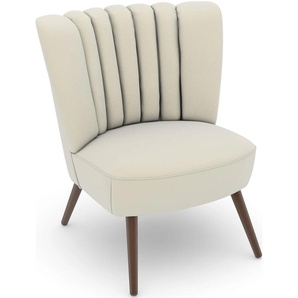 Sessel MAX WINZER build-a-chair Aspen Gr. Samtvelours, Korpus Samtvelours-Füße Buche Nussbaum, B/H/T: 72 cm x 80 cm x 67 cm, beige (creme) Samt