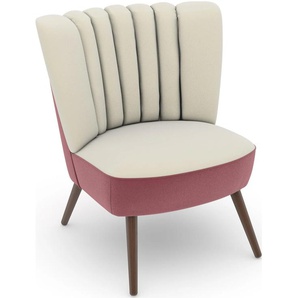 Sessel MAX WINZER build-a-chair Aspen Gr. Samtvelours, Korpus Samtvelours-Füße Buche Nussbaum, B/H/T: 72 cm x 80 cm x 67 cm, rosa (rose, creme) Samt
