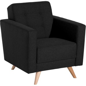 Sessel MAX WINZER Julius Gr. Strukturwebstoff 16523, B/H/T: 75 cm x 81 cm x 83 cm, schwarz Polstersessel Sessel