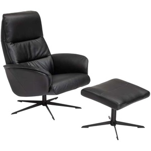Sessel mit Hocker 3408, anthrazit, inkl. manuelle Relax-Funktion