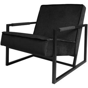 Sessel Novella Schwarz/Schwarz Samt Ravi 66 x 74 x 82cm