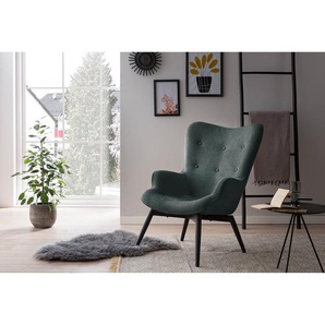 Sessel Pattani I Grün/Tannengrün Strukturstoff 80 x 92 x 99cm