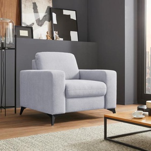 Sessel PLACES OF STYLE Lolland Gr. Struktur flausch, B/H/T: 98 cm x 88 cm x 88 cm, silberfarben (silber) Einzelsessel Loungesessel Polstersessel passend zur Serie Lolland, wahlweise mit feucht abwischbarem Bezug