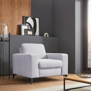 Sessel PLACES OF STYLE Lolland Gr. Struktur imprägniert, B/H/T: 98 cm x 88 cm x 88 cm, silberfarben (silber) Einzelsessel Loungesessel Polstersessel passend zur Serie Lolland, wahlweise mit feucht abwischbarem Bezug