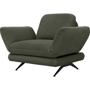 Sessel PLACES OF STYLE Saletto Gr. Struktur Chenille, Arm- und Rückenverstellung, B/H/T: 96 cm x 87 cm x 96 cm, grün (dunkelgrün) Polstersessel Sessel