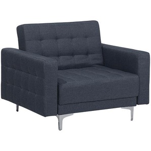 Sessel Polsterbezug Dunkelgrau/ Silber Stylischer Sessel mit Armlehnen Regulierbare Rückenlehne Verstellbarer Stuhl Modernes Design