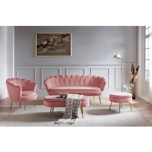 Sessel Ralemo Pink/Rosé Samt 76 x 78 x 76cm
