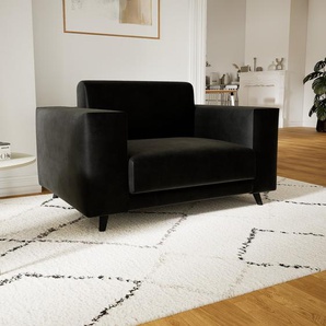 Sessel Samt Schwarz - Eleganter Sessel: Hochwertige Qualität, einzigartiges Design - 128 x 75 x 98 cm, Individuell konfigurierbar