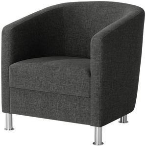 Sessel aus Flachgewebe - schwarz - Materialmix - 69 cm - 75 cm - 76 cm | Möbel Kraft