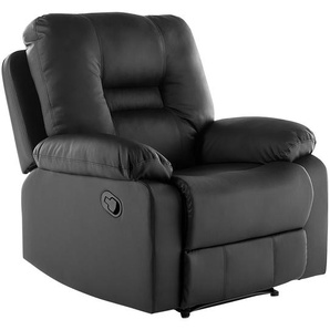 Sessel Schwarz Kunstleder verstellbar Wohnzimmer Arbeitszimmer Retro Stil