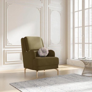 Sessel SIT&MORE Orient 4 V Gr. Soft clean, B/H/T: 68 cm x 92 cm x 91 cm, grün (olive) SitMore
