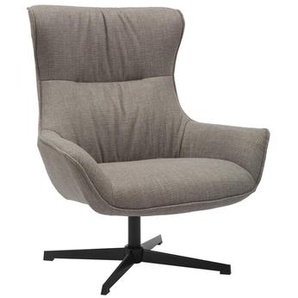 Sessel Strukturstoff, Taupe, mit Drehfunktion - Stuhl, Polstersessel, Polsterstuhl
