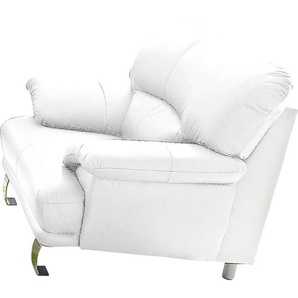 Sessel TRENDMANUFAKTUR Gr. Kunstleder SOFTLUX, B/H/T: 112 cm x 87 cm x 89 cm, weiß (altweiß) Einzelsessel Ledersessel Lounge-Sessel Lounge-Gartenmöbel Sessel