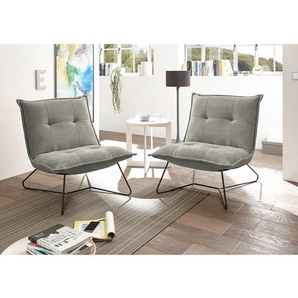 Sessel Tutu Grau/Schlamm Microfaser Ranu ohne Hocker ohne Armlehnen 69 x 76 x 86cm