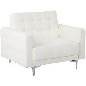 Sessel Weiß Kunstleder modern elegant Wohnzimmer Schlafzimmer