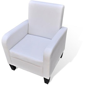 Sessel Weiß Kunstleder 61x60x79.5 cm (BxTxH)