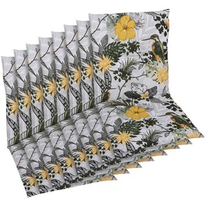 Sesselauflage GO-DE Polsterauflagen Gr. B/H/T: 48 cm x 5 cm x 108 cm, Floral 8 St., grün Gartenstuhlauflagen 108x48 cm