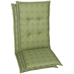 Sesselauflage GO-DE Sesselauflage hoch Polsterauflagen Gr. B/H/T: 50 cm x 120 cm x 48 cm, 2 St., grün Gartenstuhlauflagen