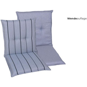 Sesselauflage GO-DE Sesselauflage nieder Polsterauflagen Gr. B/H/T: 50 cm x 100 cm x 48 cm, 2 St., blau Gartenstuhlauflagen