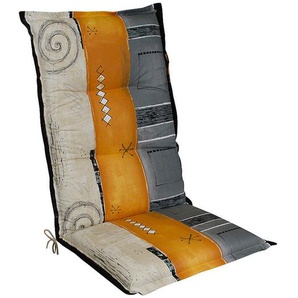 Xxxl Sesselauflage, Grau, Natur, Orange, Textil, Streifen, Füllung: Schaumstoff, Vlies, 50x9x120 cm, Made in Germany, Outdoor-Kissen,