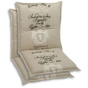 Sesselauflagenset, Beige, Textil, 2-teilig, Füllung: Schaumstoff, Vlies, 50x7x100 cm, Oeko-Tex® Standard 100, pflegeleicht, hochwertige Qualität,