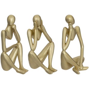 Set aus 2 Figuren Femme Harz, gold, H.17 cm