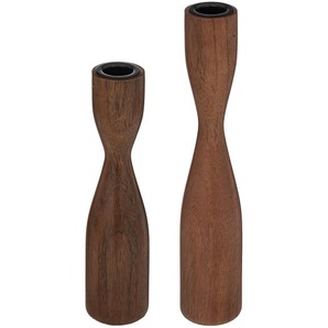 Set aus 2 Kerzenhaltern Metall   Mangobaum, H.20/25 cm