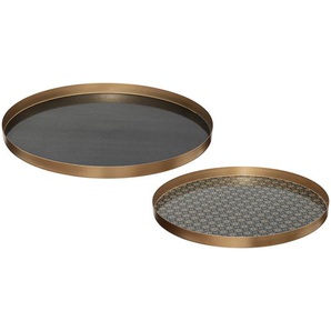 Set aus 2 Tabletts Jil Metall, D.39/43 cm