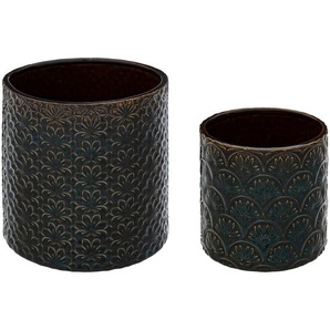 Set aus 2 Töpfen Keramik, blau, D.14/18 cm