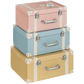 Set aus 3 Koffern City Metall   Papier, L.30/33/36 cm