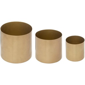 Set aus 3 Töpfen Metall, gold, D.10/12/14 cm