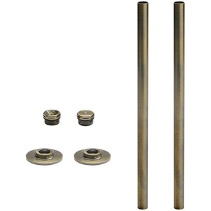 Set für Heizkörper inkl. Rohrverbindungen, Blindstopfen & Entlüftungsventil, in gebürstetem Messing - Hudson Reed