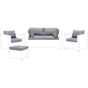 Set Kissenbezüge für Loungeset Grau Polyester 4-Sitzer Gartenset Sitz- und Rückenkissenbezüge Gartenmöbel Gartensessel Gartensofa