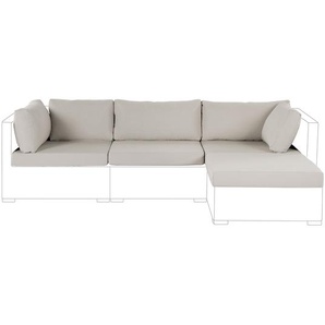 Set Kissenbezüge für Gartenlounge Beige Polyester mit Reißverschlüssen UV-Schutz 4 Sitz-, 2 Seiten- und 3 Rückenkissenbezüge Garten Balkon