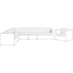 Kissenbezüge Set für XXL Gartenmöbel Set Cremeweiß Polyester Waschbar Outdoor