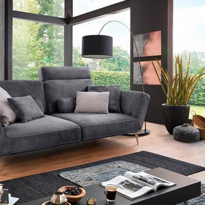 set one by Musterring Big-Sofa SO 4500, Füße chromfarben, wahlweise mit Kopfstütze, Breite 260cm, in Cord