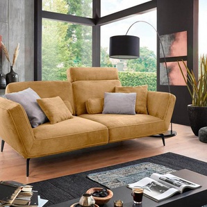 set one by Musterring Big-Sofa SO 4500 Mega-Sofa, mega bequem, hochwertig verarbeitet, Füße schwarz matt, wahlweise mit Kopfstütze, Breite 260cm, in Cord