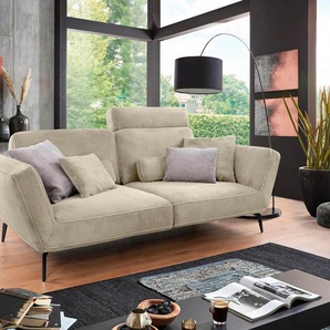 set one by Musterring Big-Sofa SO 4500 Mega-Sofa, mega bequem, hochwertig verarbeitet, Füße schwarz matt, wahlweise mit Kopfstütze, Breite 260cm, in Cord