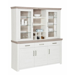 Buffet SET ONE BY MUSTERRING york Schränke Gr. B/H/T: 184 cm x 207 cm x 51 cm, beige (pino aurelio, eiche nelson) Anrichten Buffets Schränke Typ 24 und 52, Kombination 22, Breite 184 cm