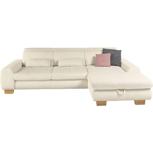set one by Musterring Ecksofa SO 3400, Cord, Sitzhöhe 47cm oder 49cm, inkl. Sitztiefenverstellung, mit Canape und verschiedenen Funktionen, Kaltschaum, B307 x T195 cm