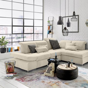 set one by Musterring Ecksofa SO 4100 mit komfortablen Federkern und Kopfteilverstellung, wahlweise mit Bettfunktion und Sitztiefenverstellung, L-Form