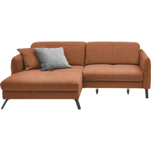 set one by Musterring Ecksofa SO 4400 V, wahlweise mit motorischer Bettfunktion & Kopfverstellung, Fuß schwarz