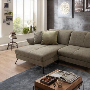 set one by Musterring Ecksofa SO 4400 V, wahlweise mit motorischer Bettfunktion & Kopfverstellung, Fuß schwarz