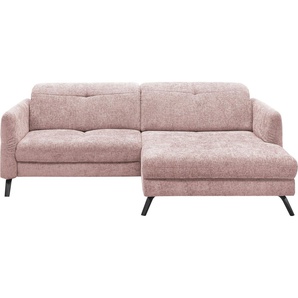 set one by Musterring Ecksofa SO 4400 V, wahlweise mit motorischer Bettfunktion & Kopfverstellung, Fuß schwarz